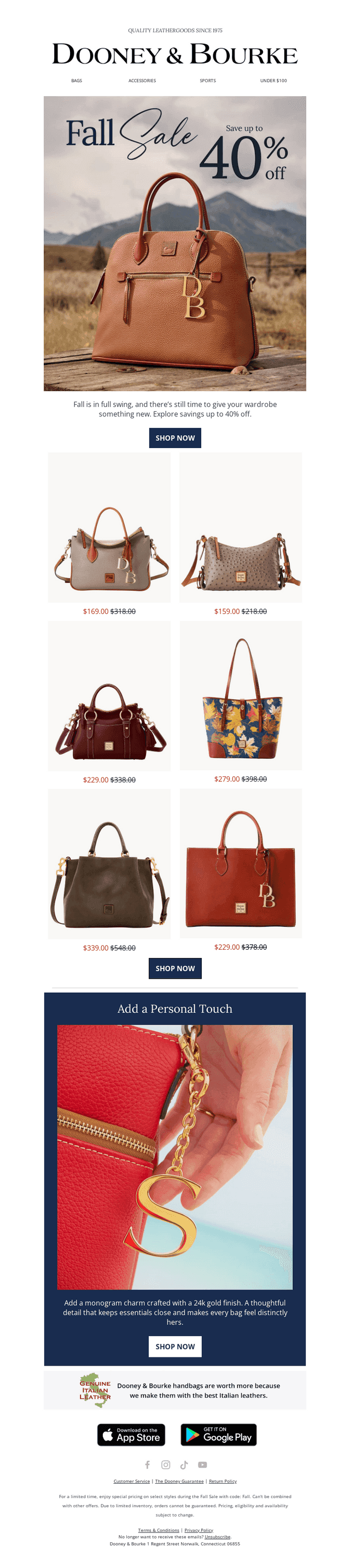 Dooney & Bourke email from Tue, Oct 20, 2026