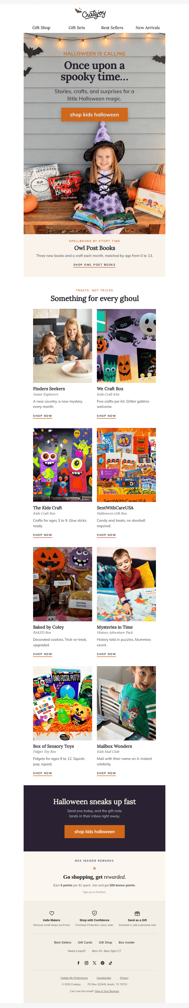 Cratejoy email from Tue, Oct 20, 2026