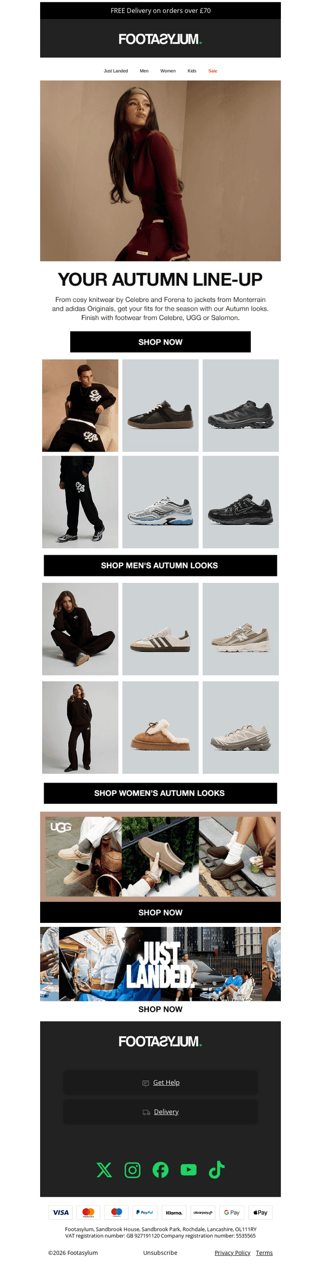 FOOTASYLUM email from Tue, Oct 20, 2026