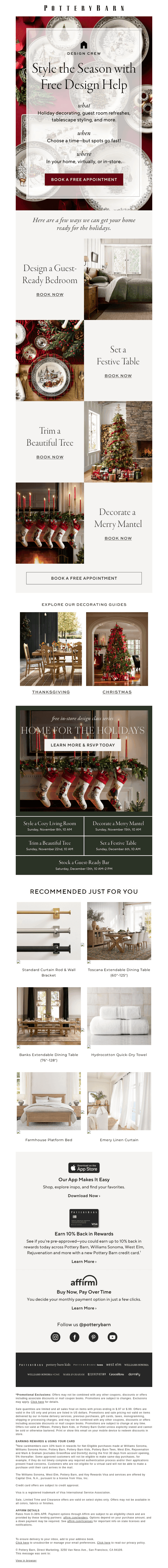 Pottery Barn email from Tue, Oct 20, 2026