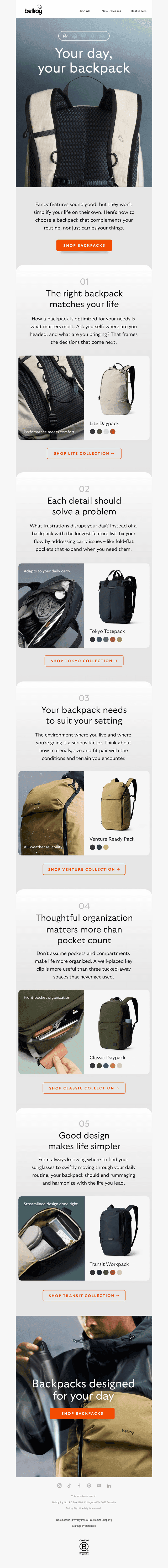 Bellroy email from Tue, Oct 20, 2026