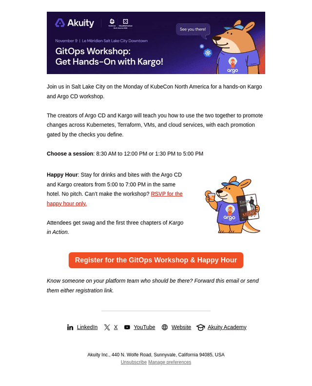 Akuity email from Tue, Oct 20, 2026
