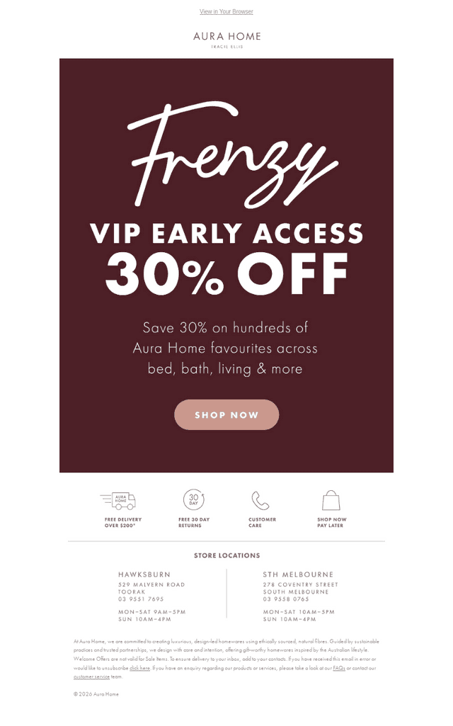 AURA home email from Tue, Oct 20, 2026