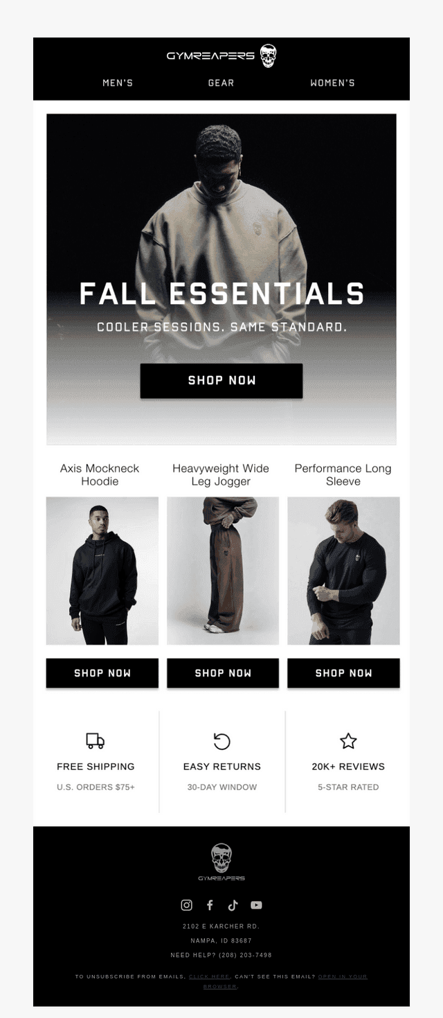 Gymreapers email from Tue, Oct 20, 2026