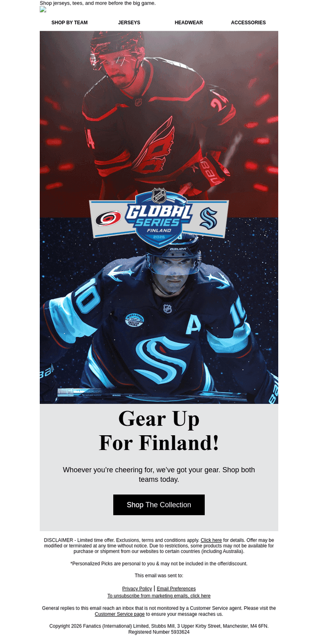 NHL email from Tue, Oct 20, 2026