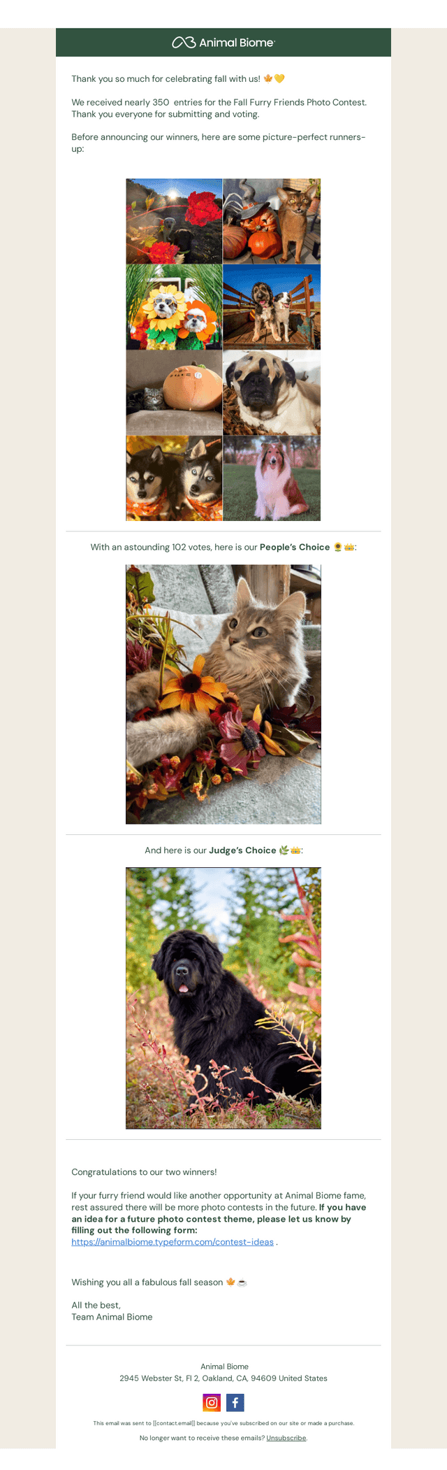 AnimalBiome.com email from Tue, Oct 20, 2026