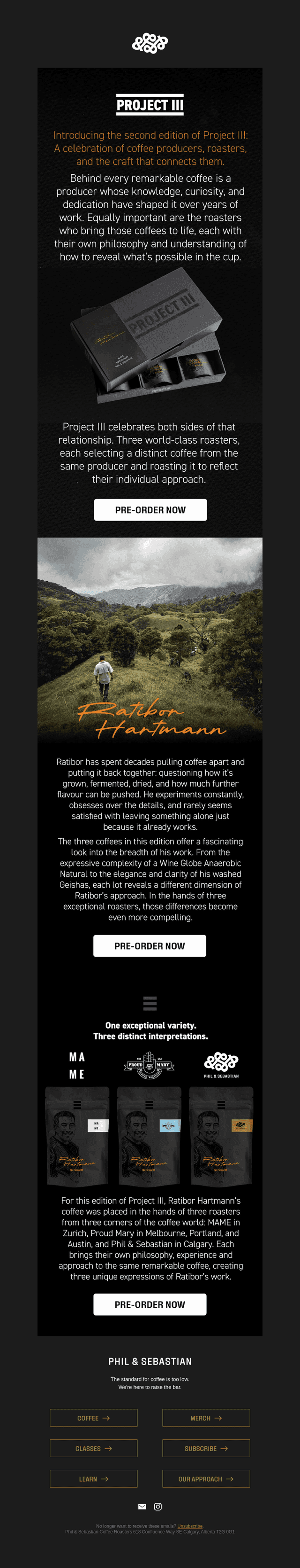 Phil & Sebastian Coffee Roasters email from Tue, Oct 20, 2026