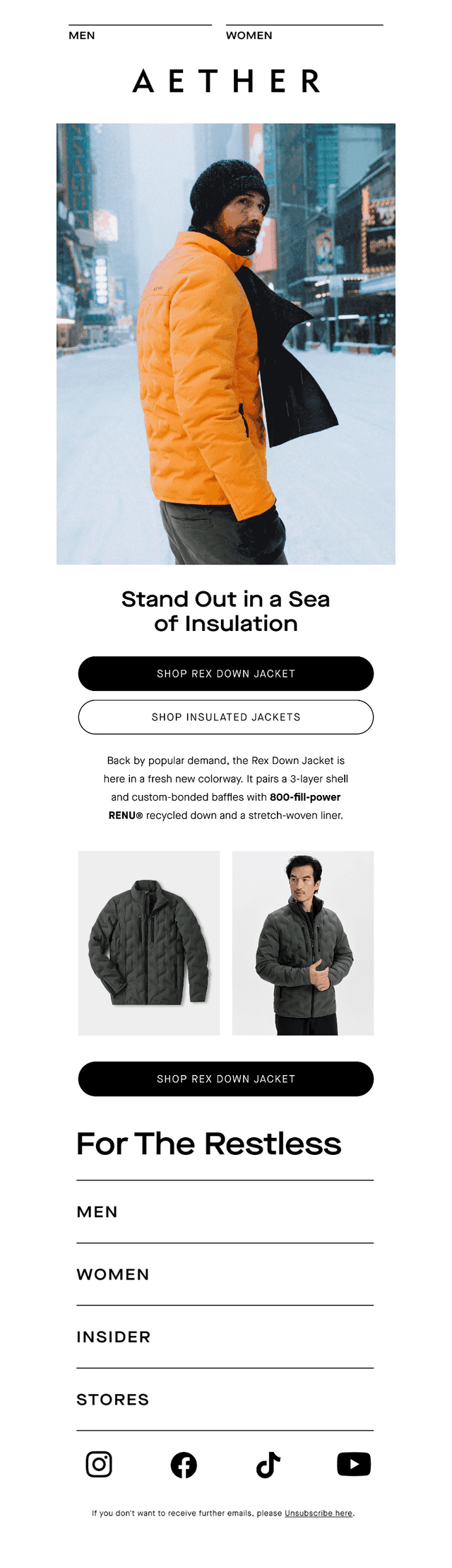 AETHER Apparel email from Wed, Oct 21, 2026