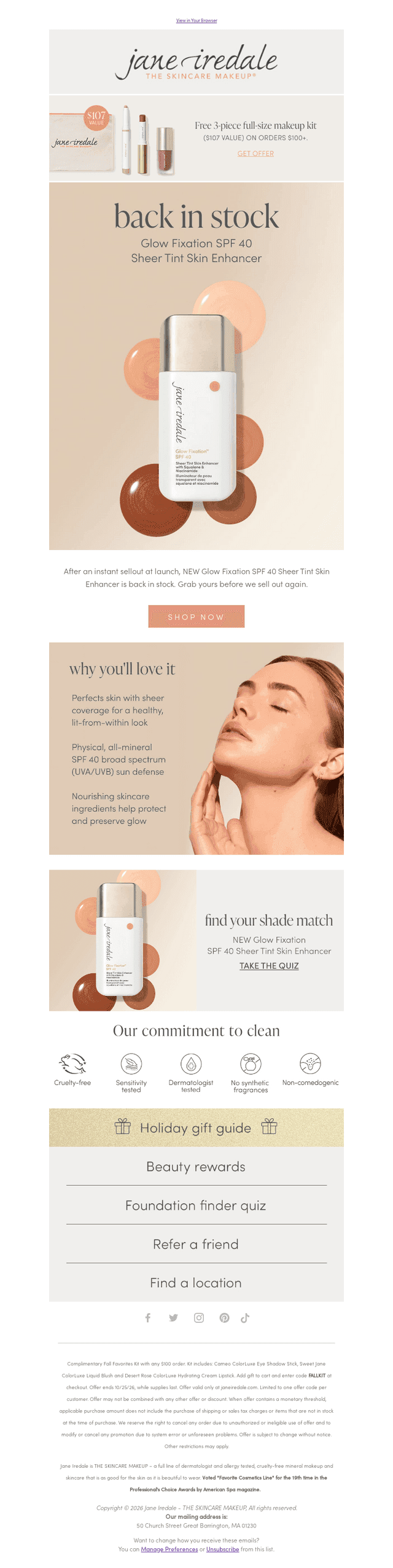jane iredale email from Wed, Oct 21, 2026