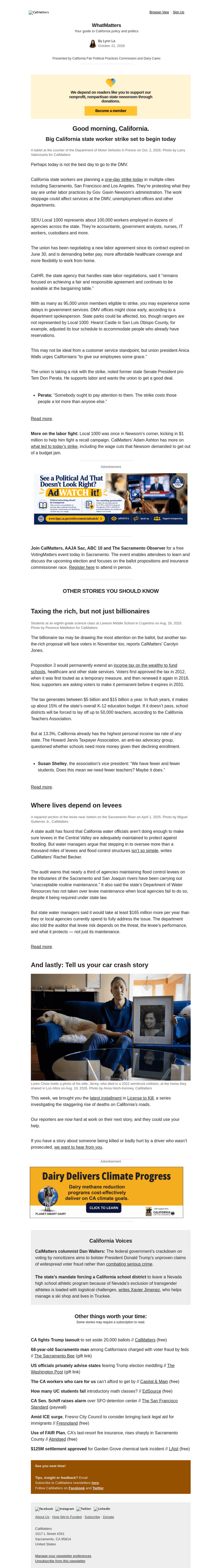Calm email from Wed, Oct 21, 2026