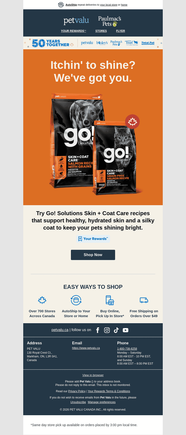 Pet Valu email from Wed, Oct 21, 2026