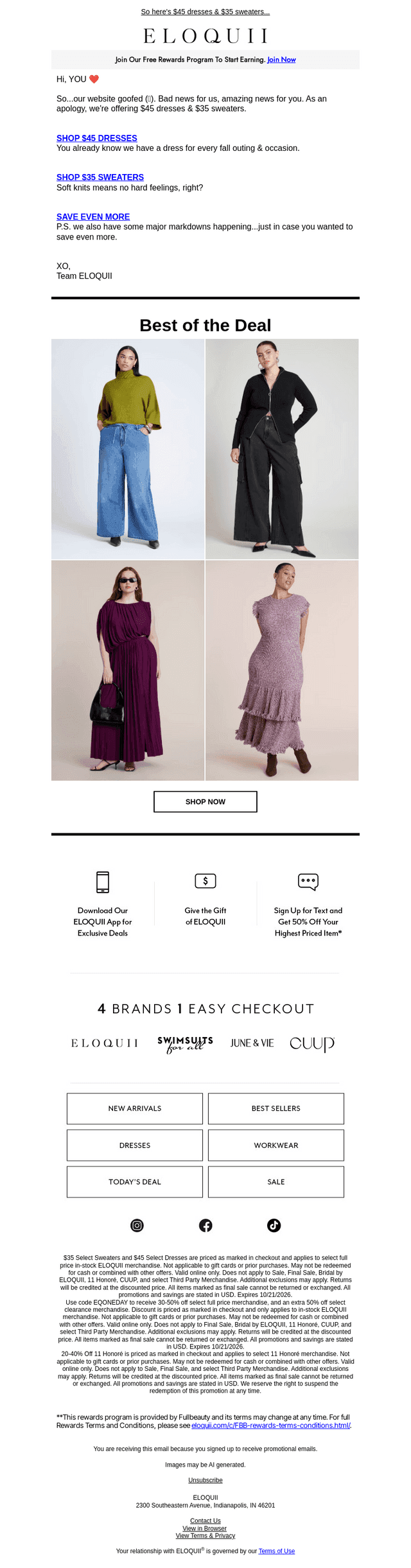 Eloquii email from Wed, Oct 21, 2026