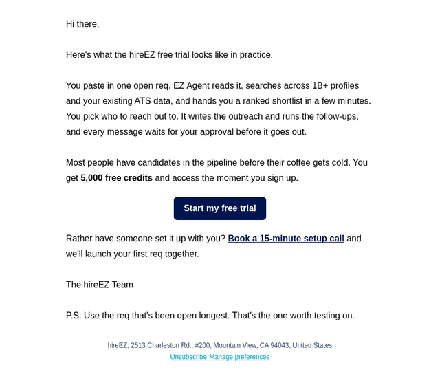 HireEZ email from Wed, Oct 21, 2026