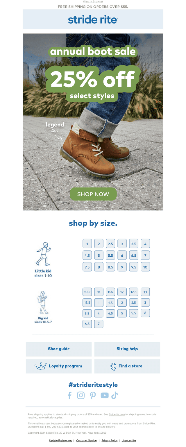 Stride Rite email from Wed, Oct 21, 2026