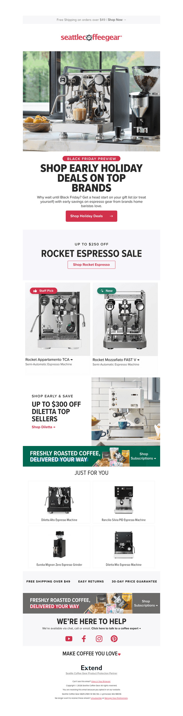 Seattle Coffee Gear email from Wed, Oct 21, 2026