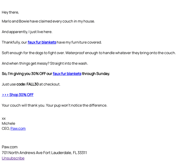 Paw.com email from Wed, Oct 21, 2026