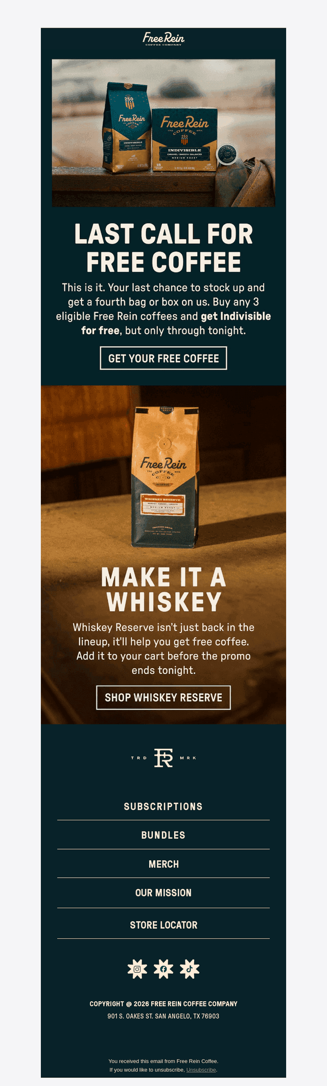 Going, going... get your fourth coffee free.