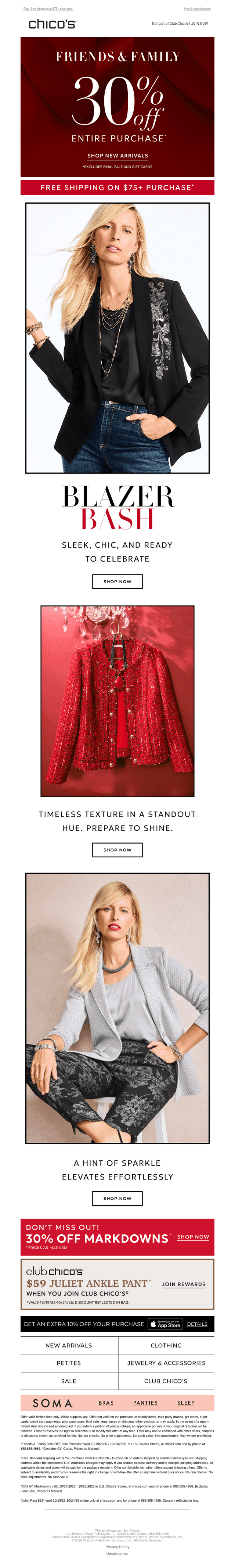 30% off + Blazers That Sparkle & Shine