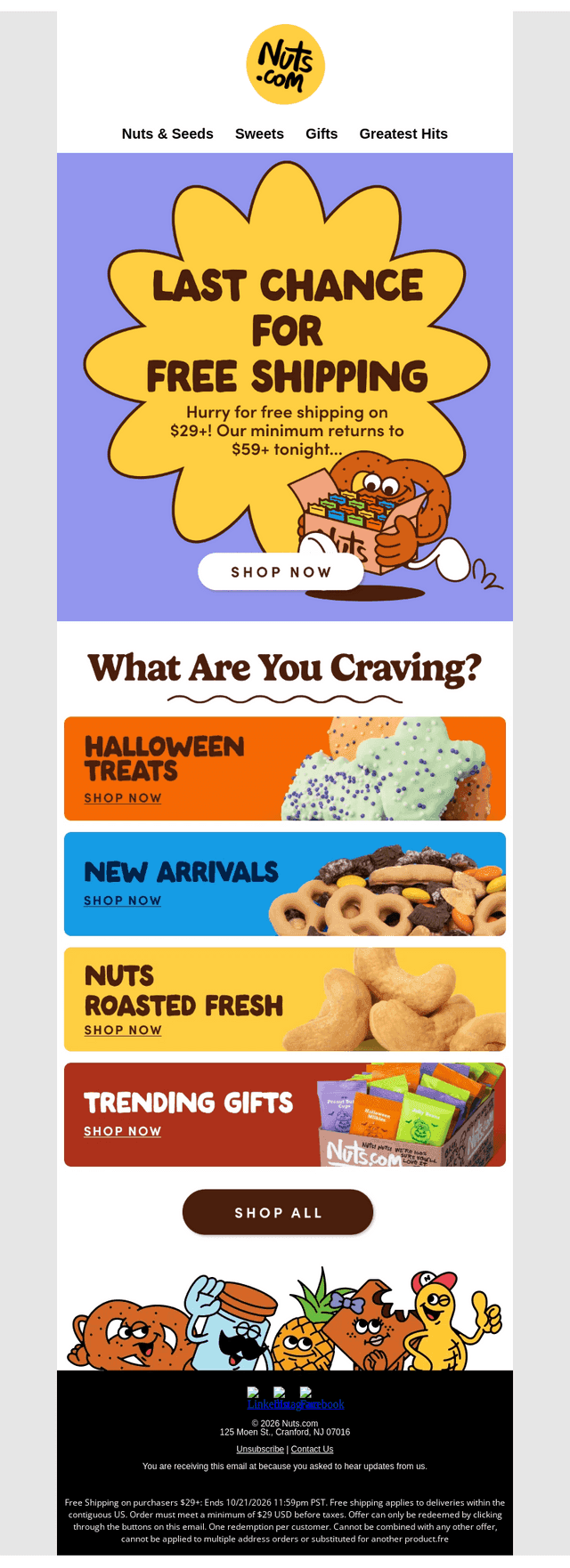 Nuts email from Wed, Oct 21, 2026