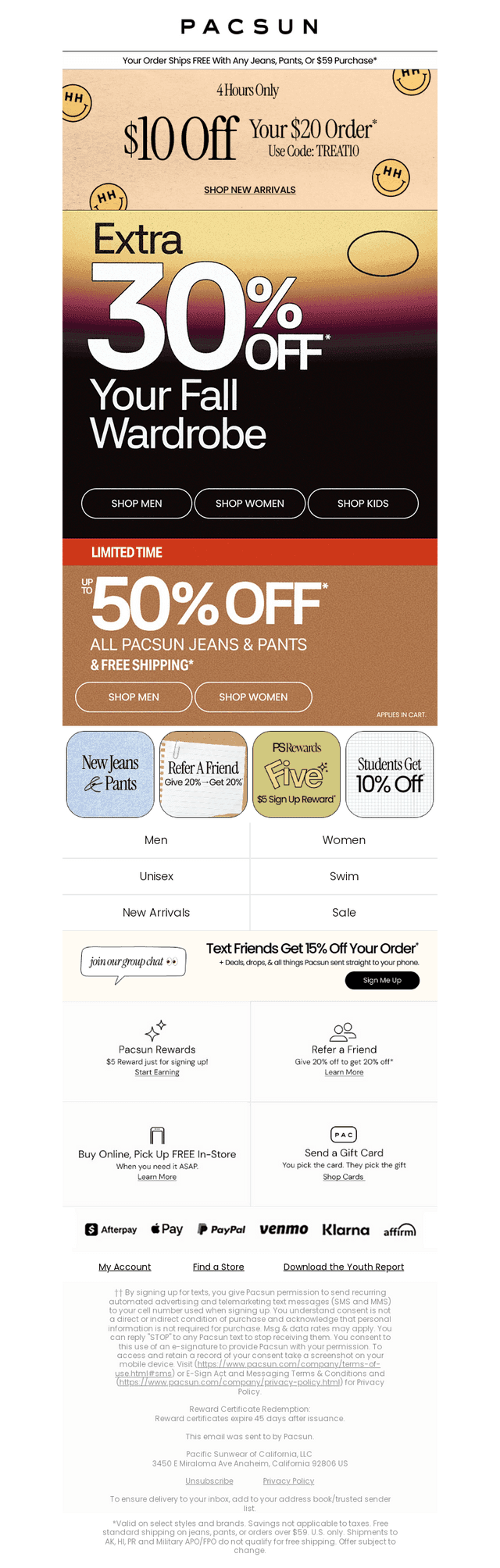 PacSun email from Wed, Oct 21, 2026