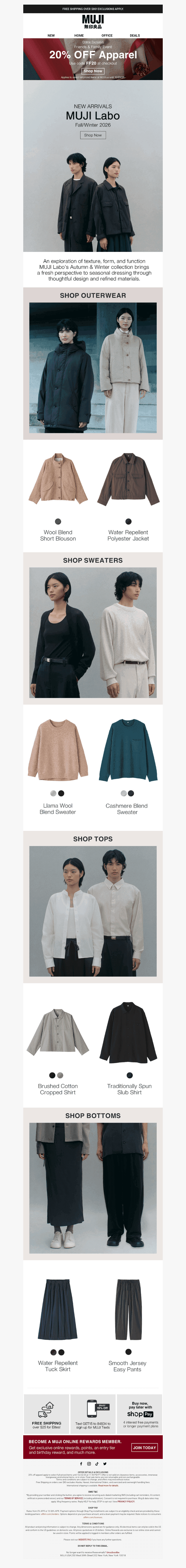 MUJI email from Wed, Oct 21, 2026