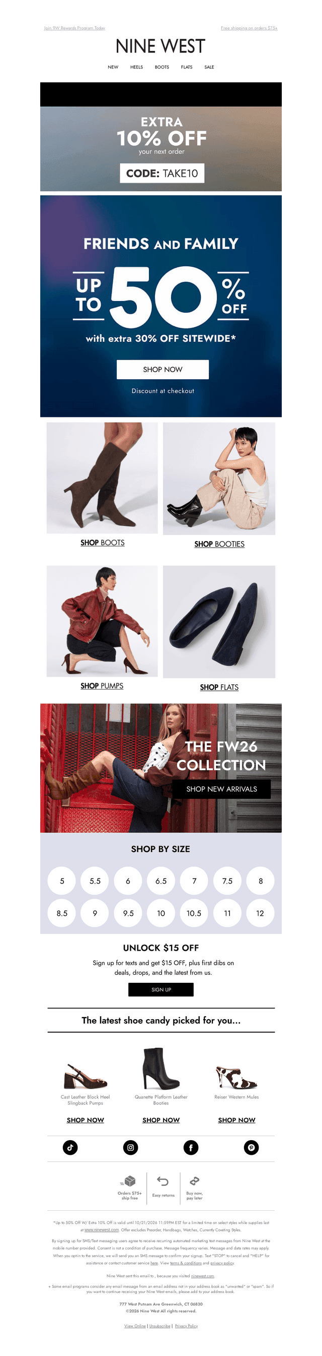 Nine West email from Thu, Oct 22, 2026
