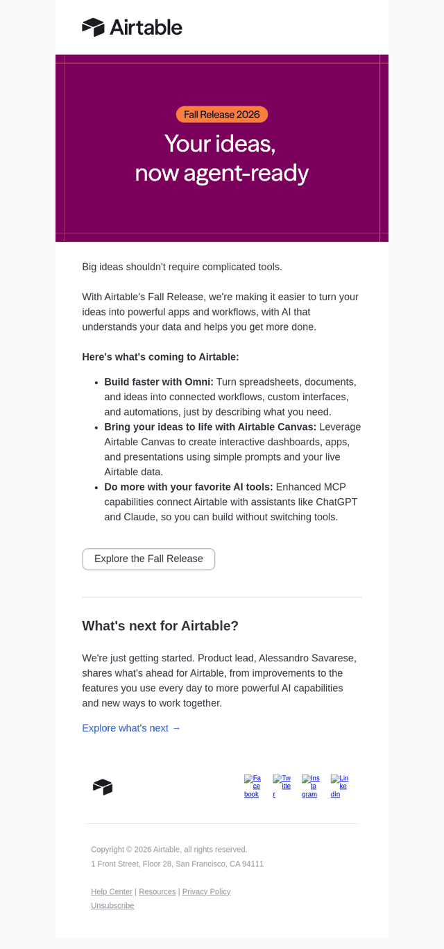Airtable email from Thu, Oct 22, 2026