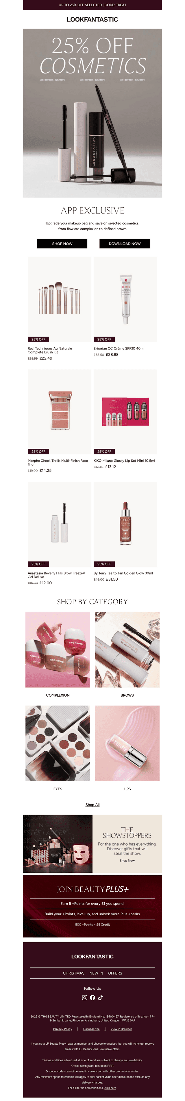 25% Off Cosmetics | App Exclusive