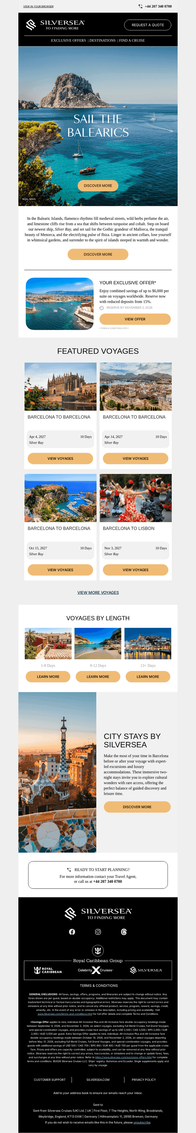 Silversea Cruises email from Thu, Oct 22, 2026