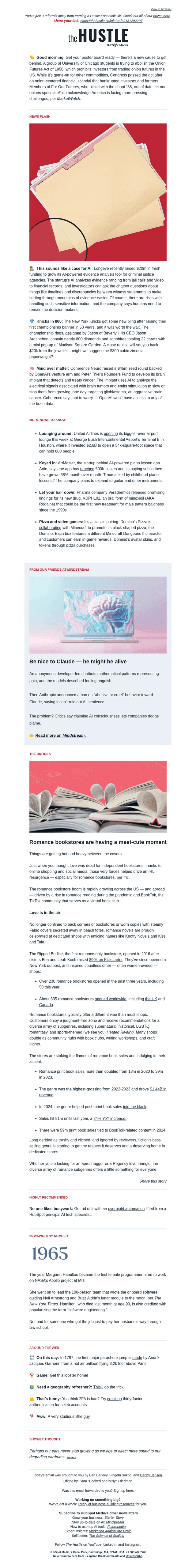 The Hustle email from Thu, Oct 22, 2026