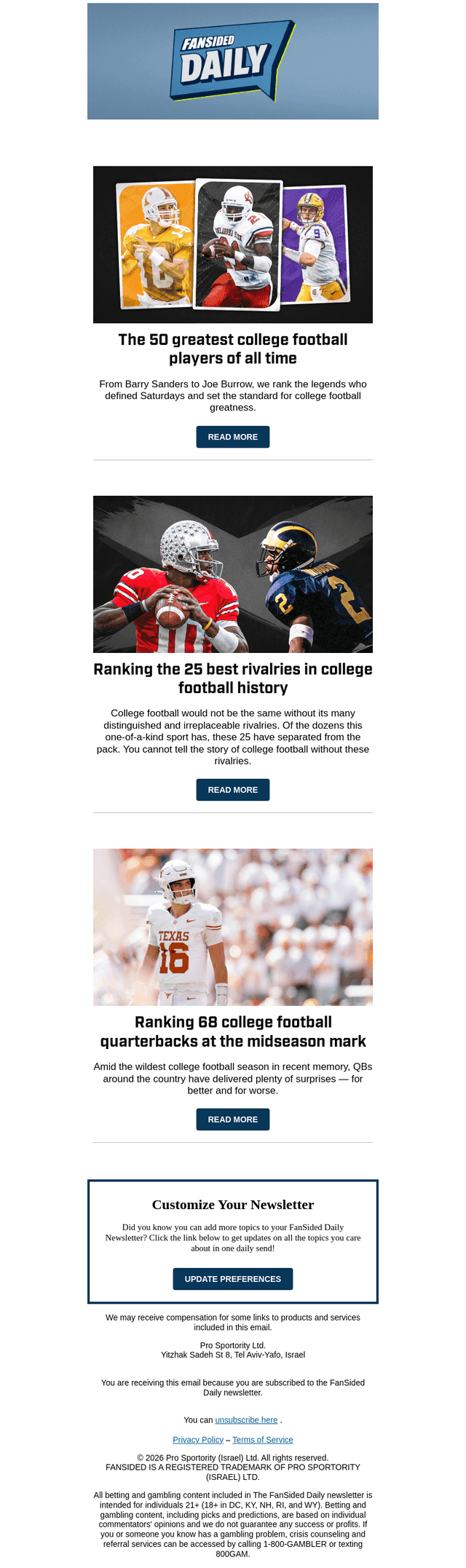 FanSided email from Thu, Oct 22, 2026