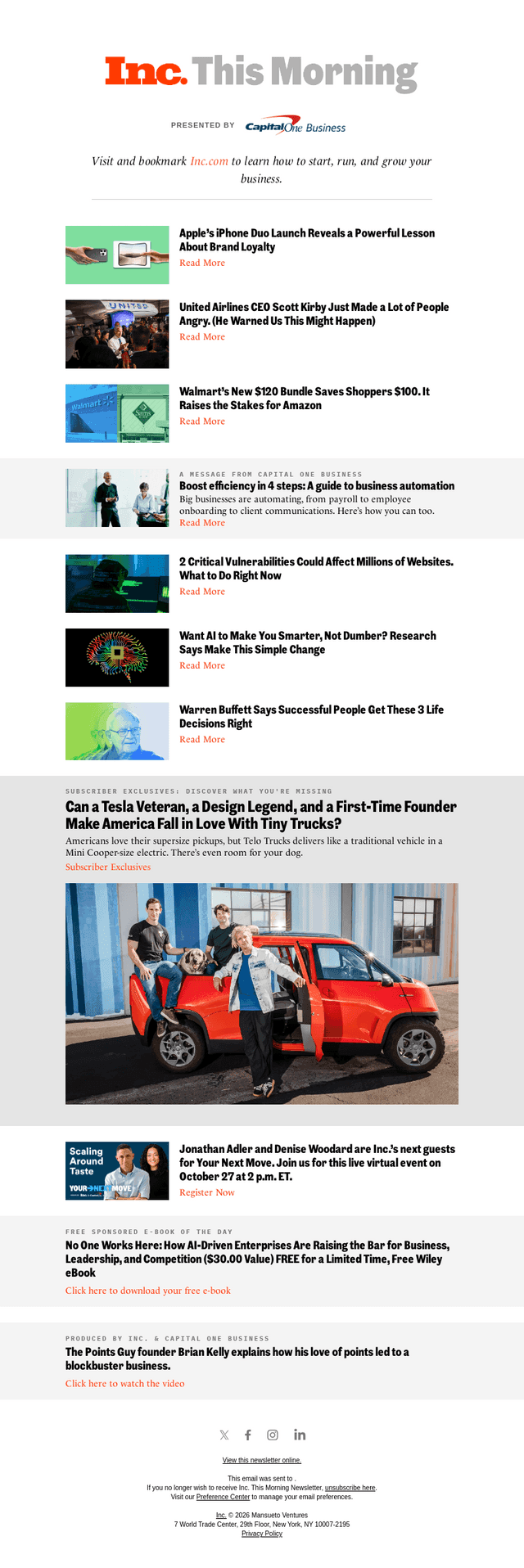 INC Magazine email from Thu, Oct 22, 2026