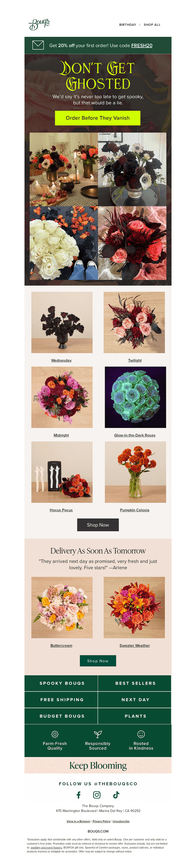 The Bouqs Co. email from Thu, Oct 22, 2026