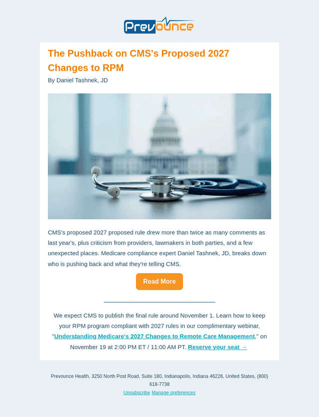 Prevounce Health email from Thu, Oct 22, 2026
