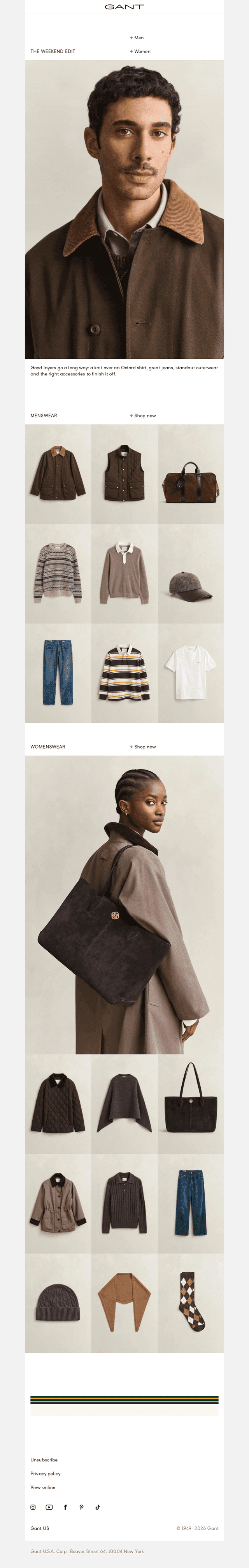 GANT email from Thu, Oct 22, 2026