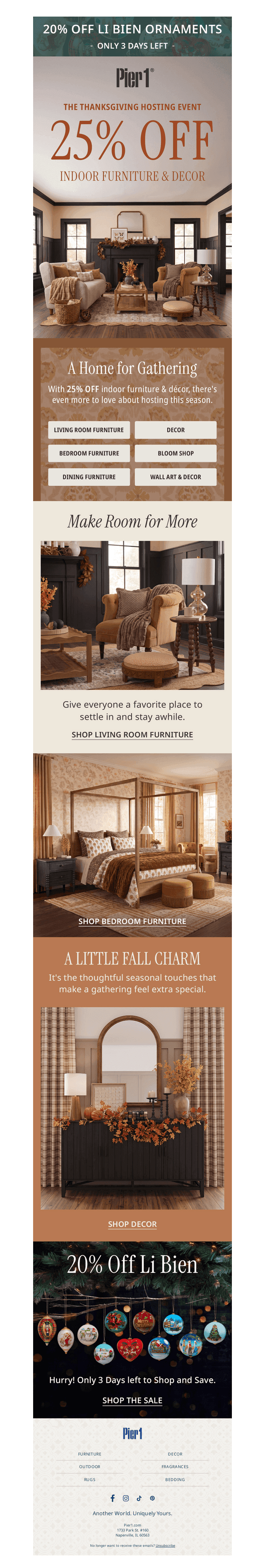Pier 1 email from Thu, Oct 22, 2026