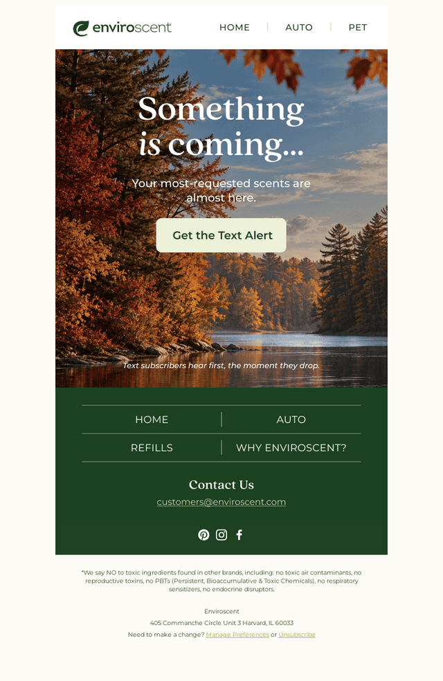 Enviroscent email from Thu, Oct 22, 2026