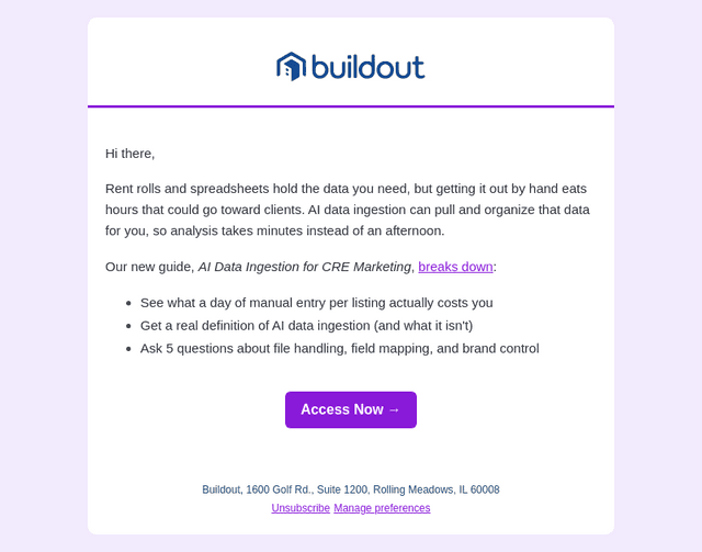 Buildout email from Thu, Oct 22, 2026