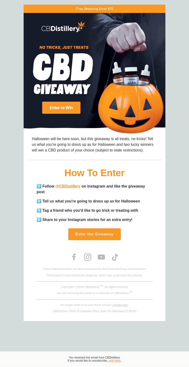 The CBDistillery email from Thu, Oct 22, 2026
