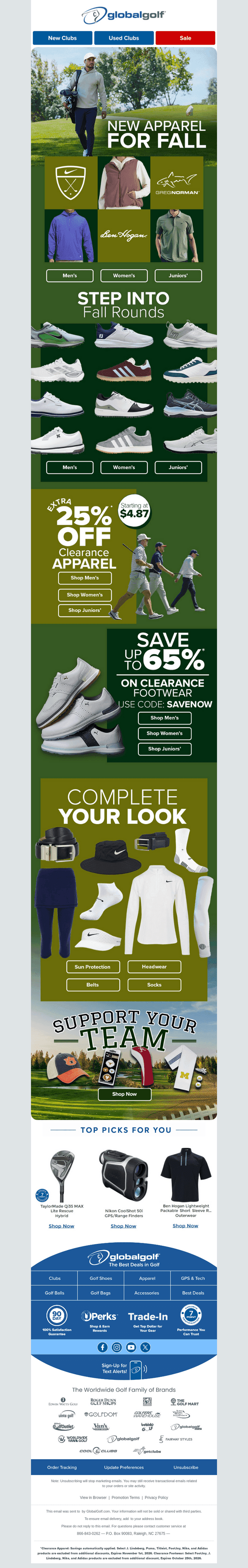 GlobalGolf email from Thu, Oct 22, 2026