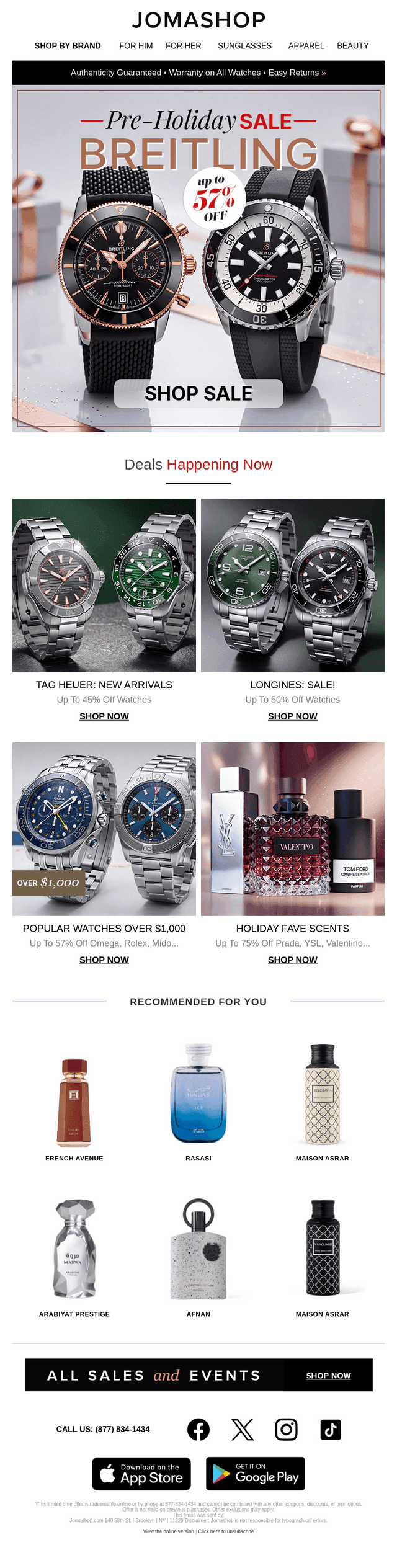 Jomashop email from Thu, Oct 22, 2026