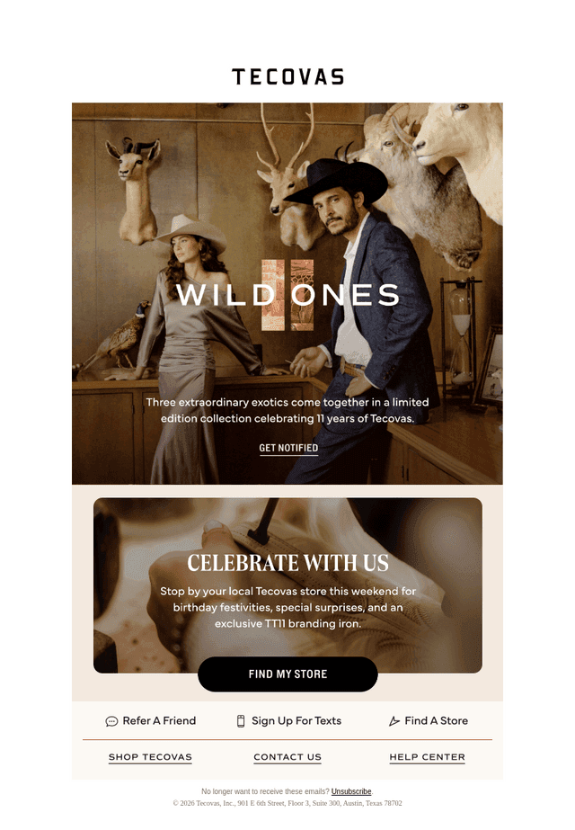 Tecovas email from Thu, Oct 22, 2026