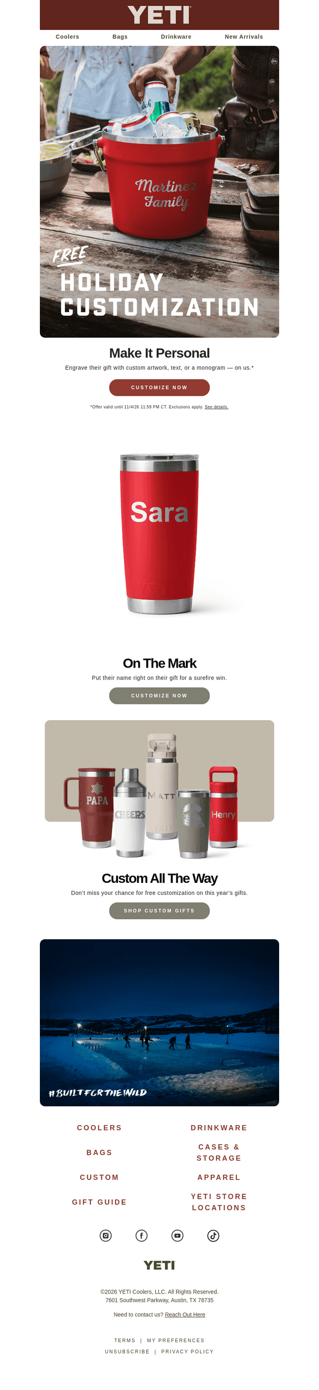YETI email from Thu, Oct 22, 2026