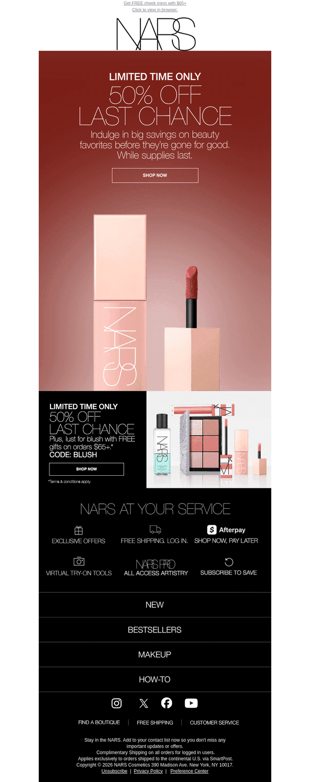 NARS Cosmetics email from Thu, Oct 22, 2026