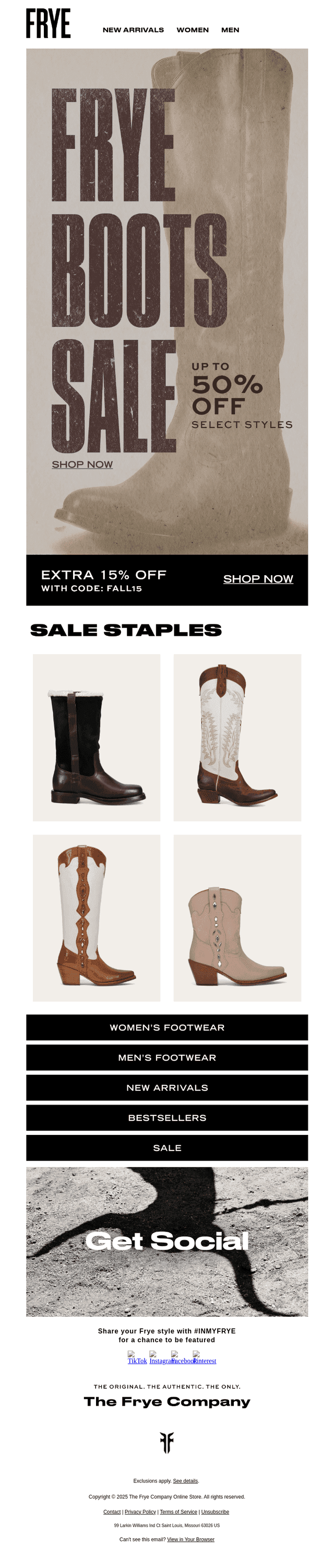 The Frye Company email from Thu, Oct 22, 2026