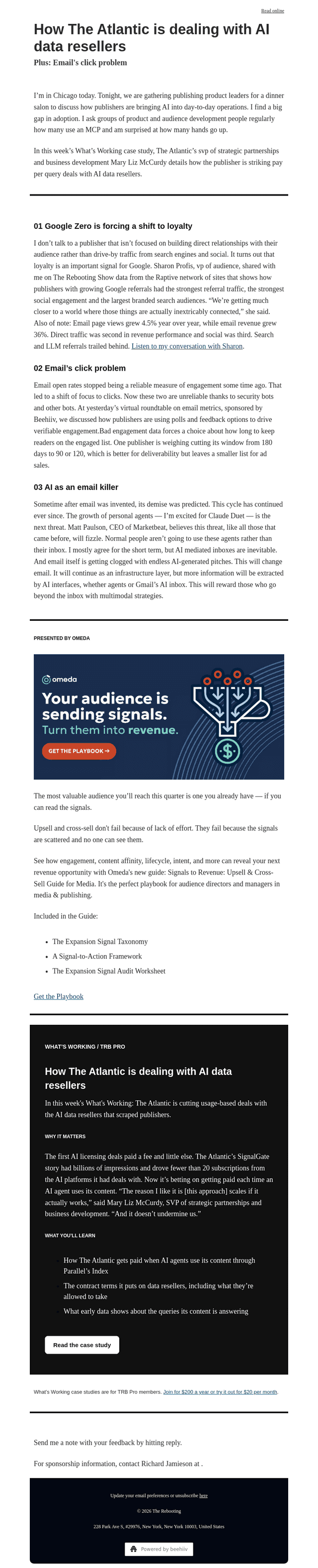 The Rebooting email from Thu, Oct 22, 2026