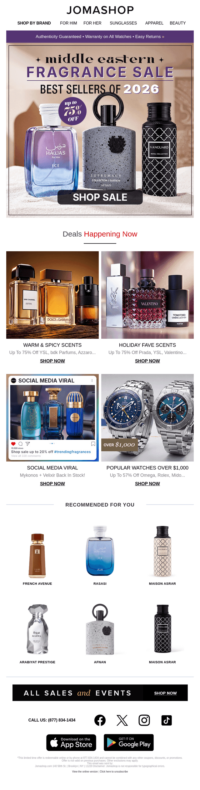 Jomashop email from Thu, Oct 22, 2026