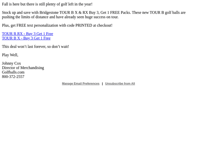 Golfballs email from Thu, Oct 22, 2026