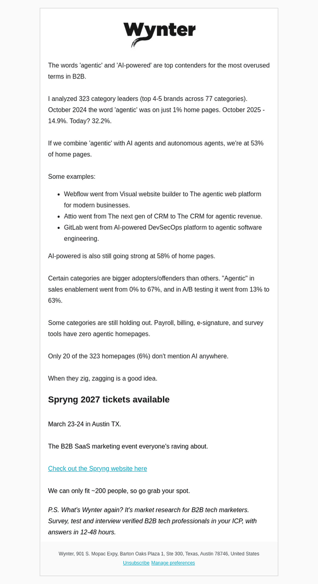 Wynter email from Thu, Oct 22, 2026