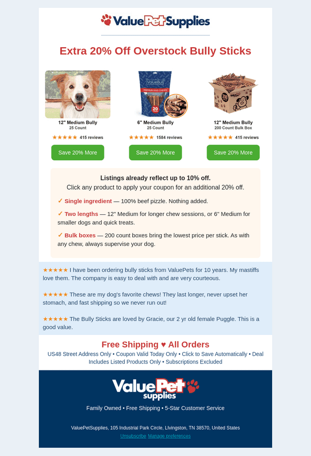 ValuePetSupplies email from Thu, Oct 22, 2026